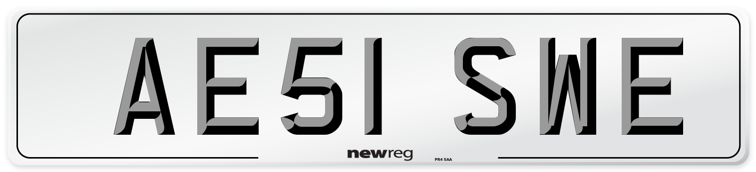 AE51 SWE Number Plate from New Reg